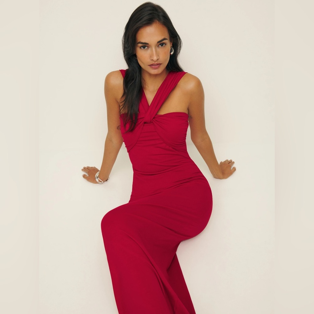 Reformation Xena Knit Dress Red - Size S